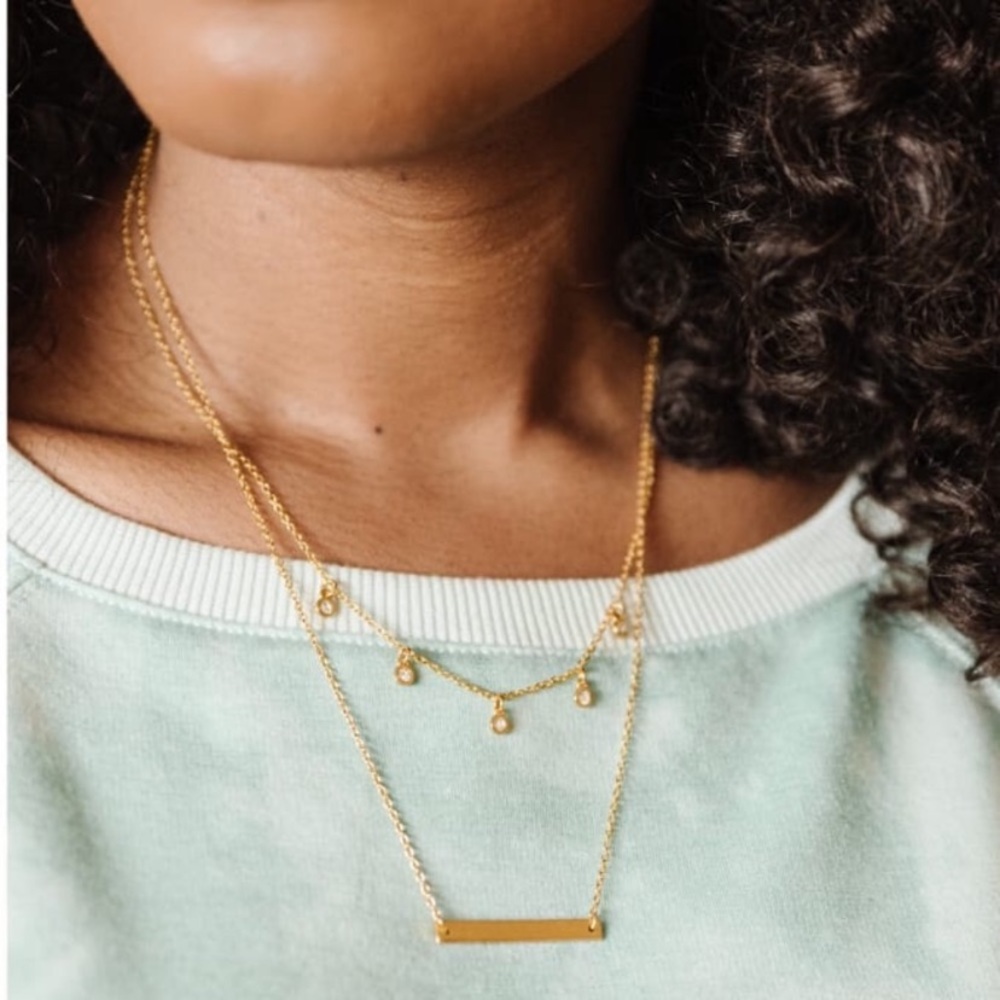 Fosterie layered gem & bar necklace